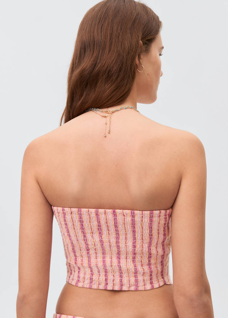 Striped linen top — Lime