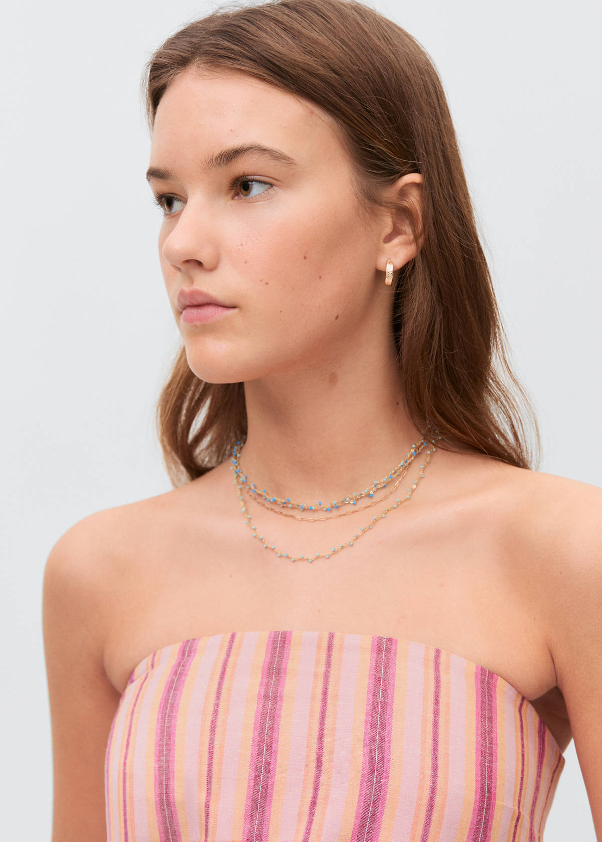 Striped linen top — Lime