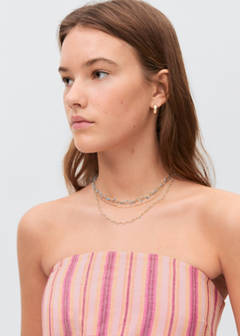 Striped linen top — Lime 5