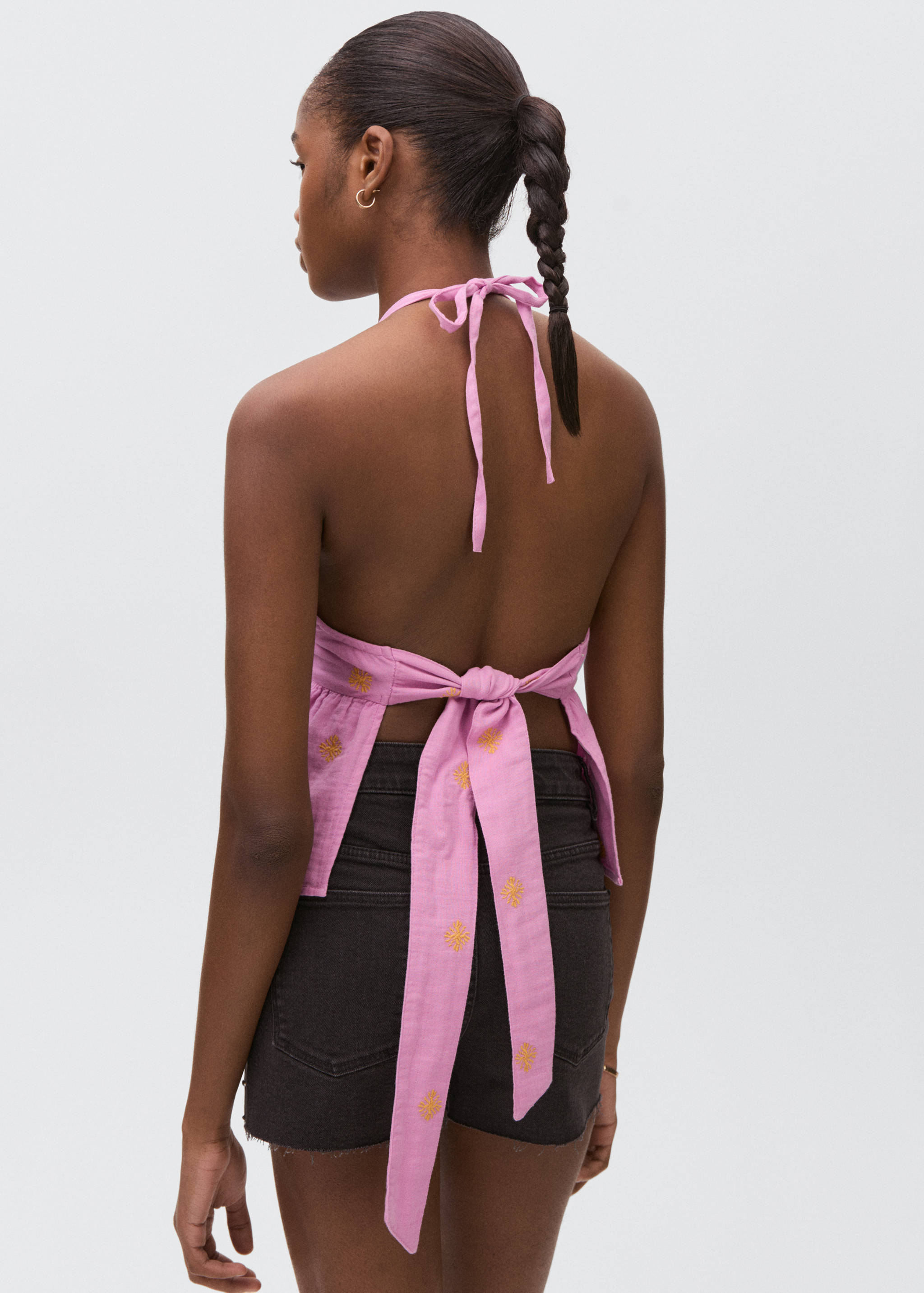 Top halter de costas abertas - Verso do artigo