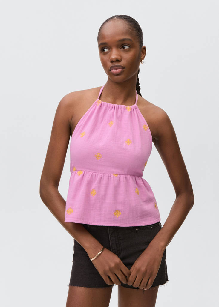 Halter top with open back — Pink