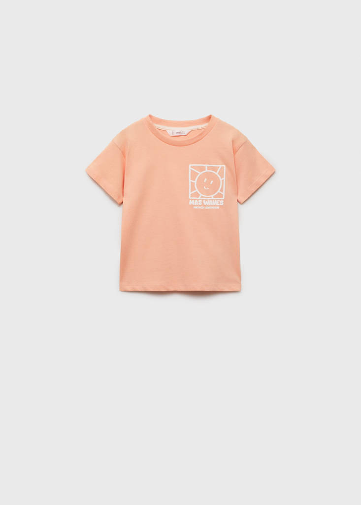 Short-sleeved printed t-shirt — Neon Orange