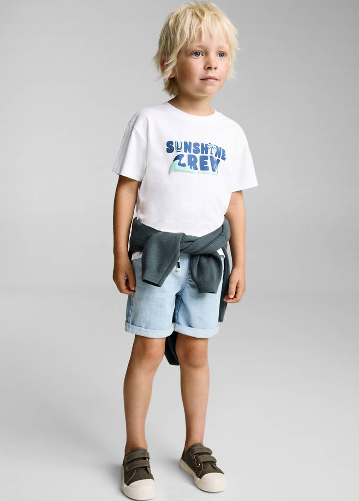 Printed cotton-blend t-shirt — Off White