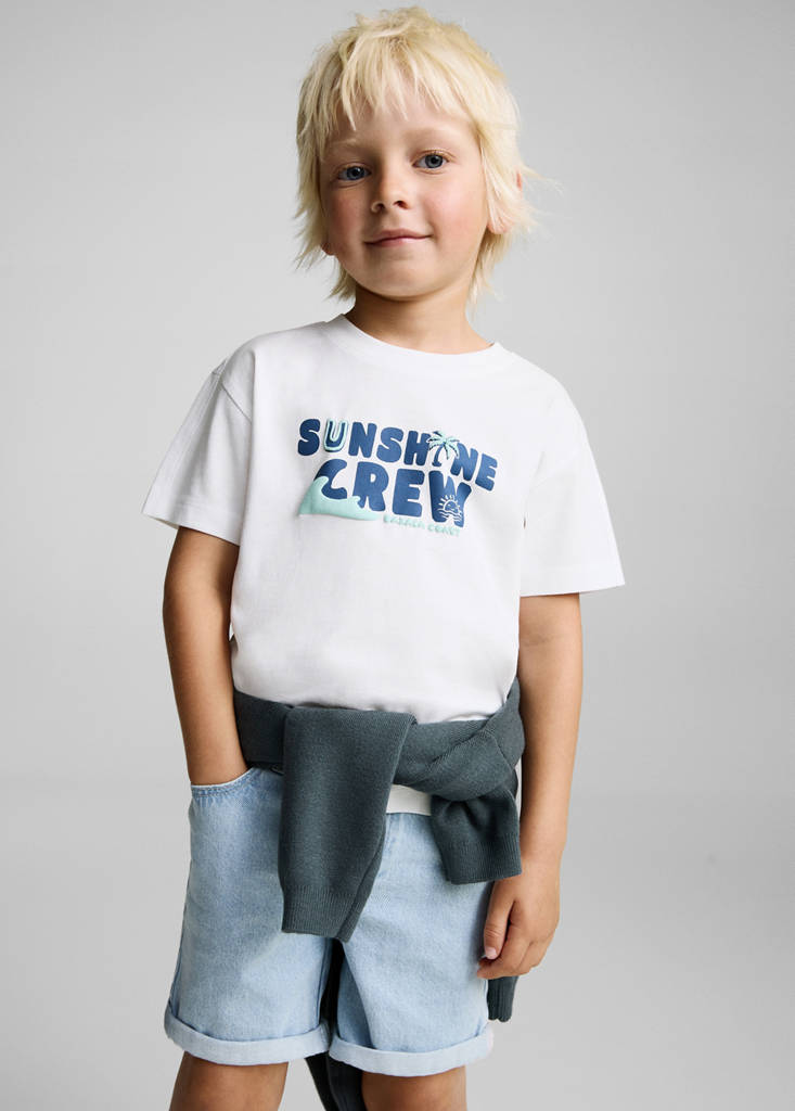 Printed cotton-blend t-shirt — Off White