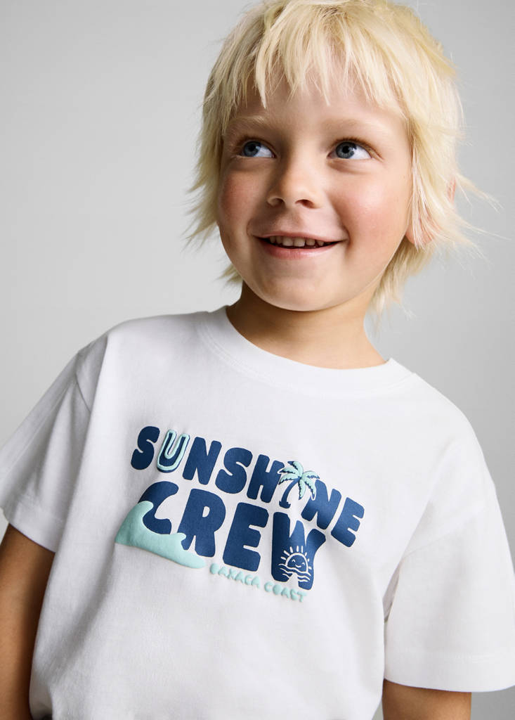 Printed cotton-blend t-shirt — Off White