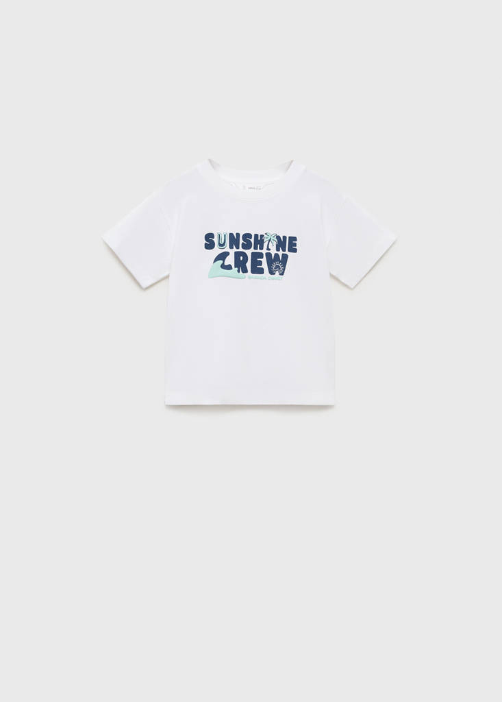 Printed cotton-blend t-shirt — Off White