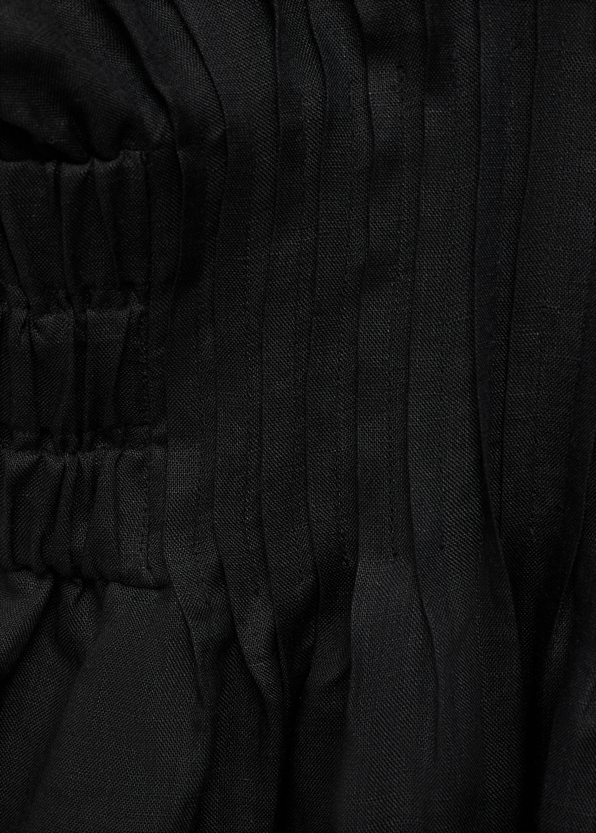 Vestido comprido de linho com painel rufado - Pormenor do artigo 0