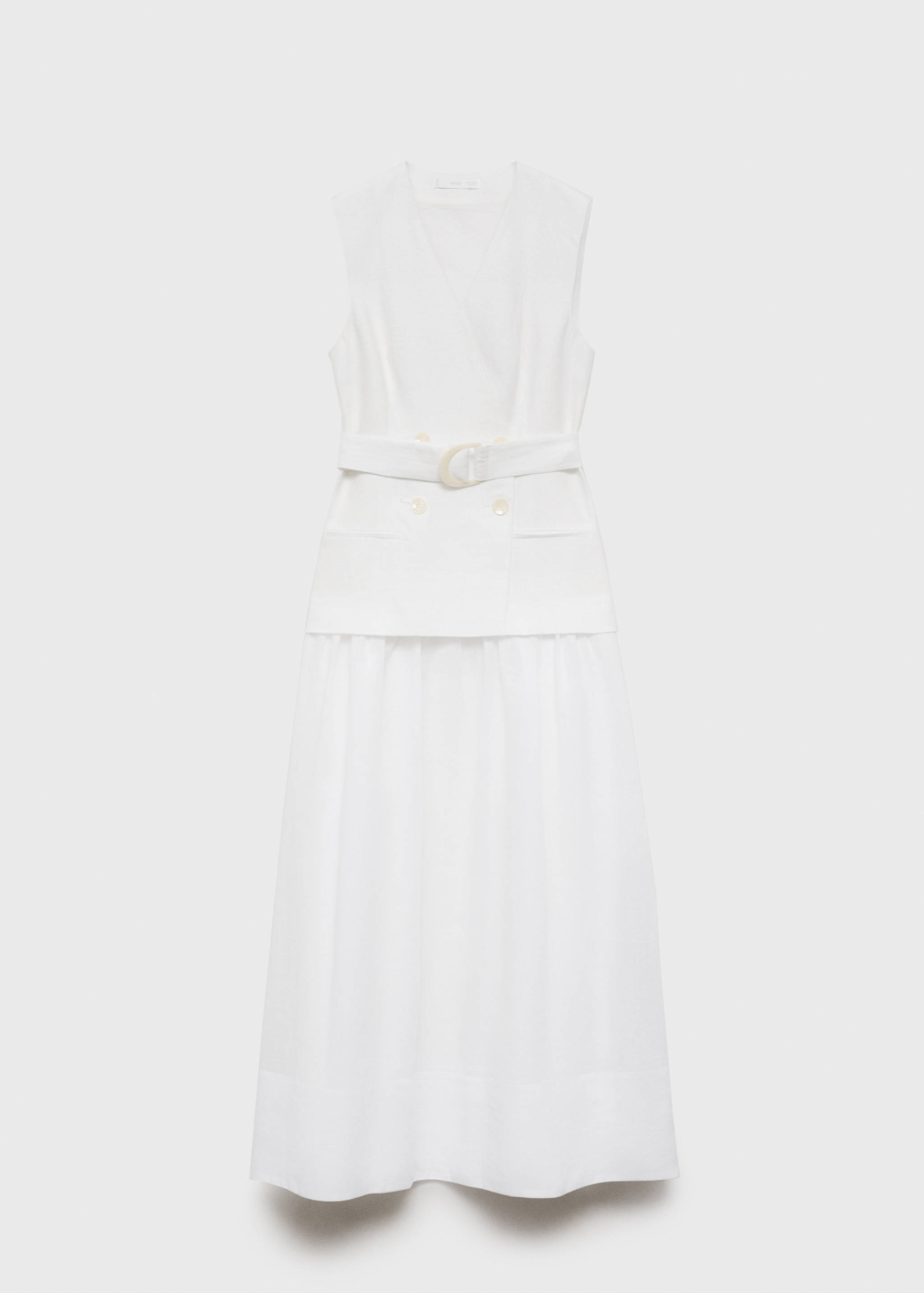 Linen and ramie dress with belt - Article without model
