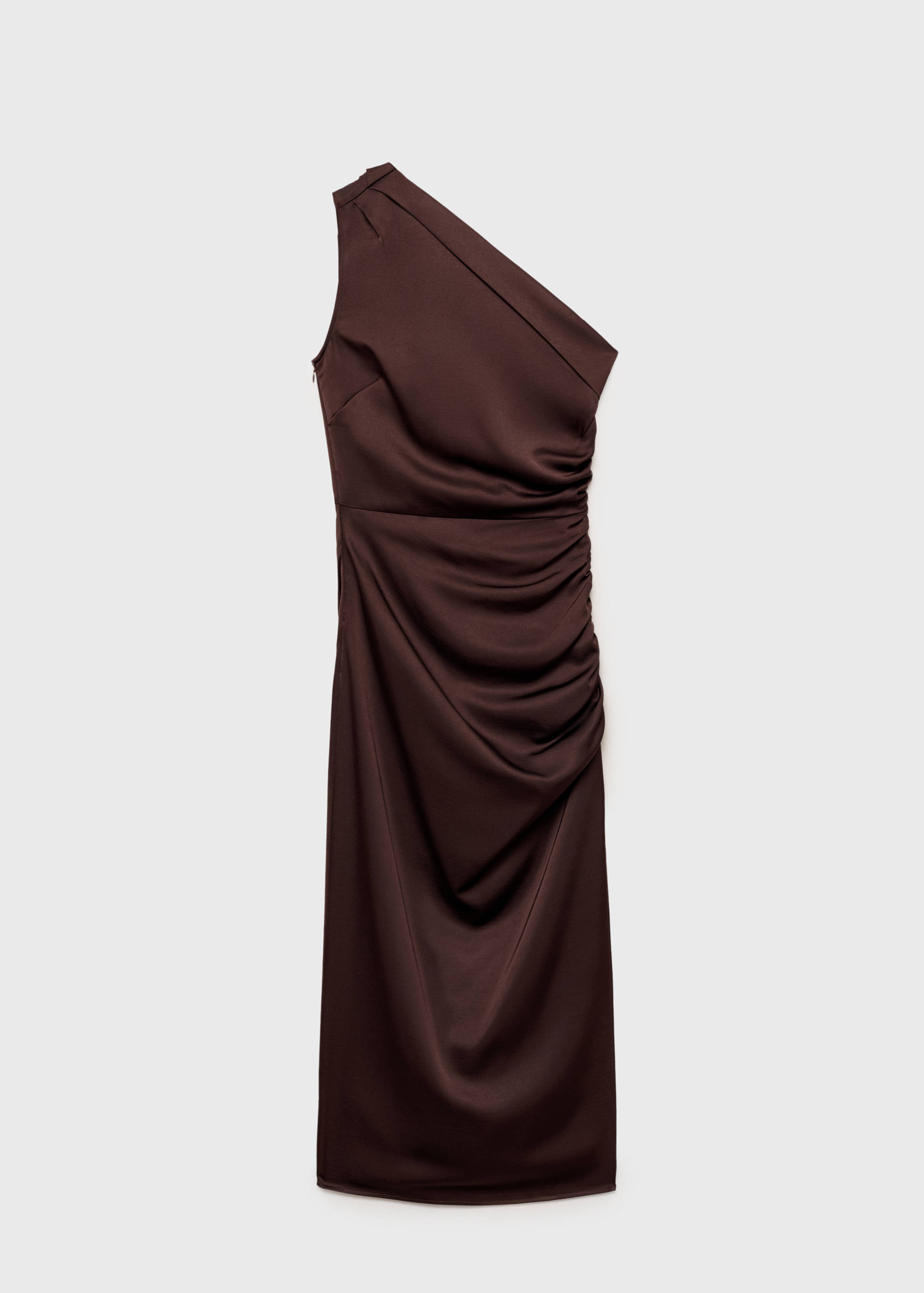 Asymmetrical satin dress with side slits - Article without model