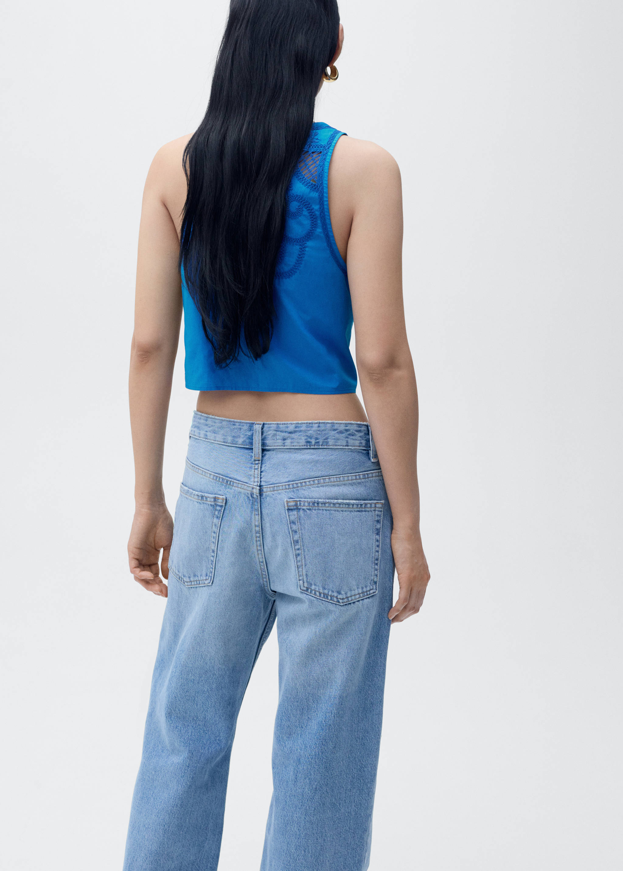 Embroidered cotton top - Reverse of the article