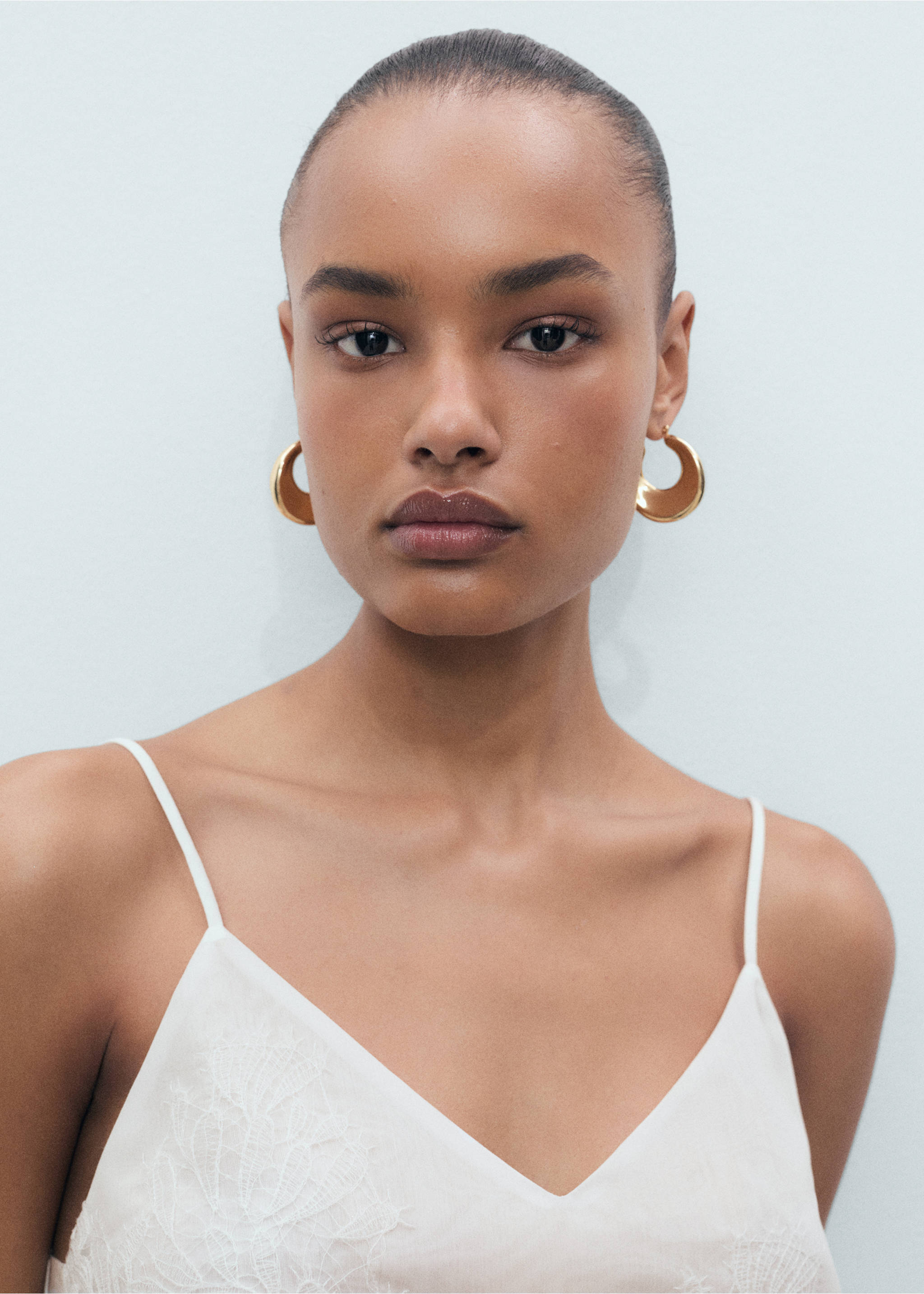 Lace strap top - Details of the article 1, Off White. Ref: 87018651-00.
