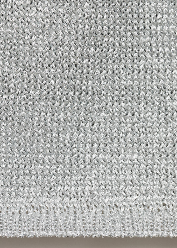 Halter-neck lurex knitted top — Silver