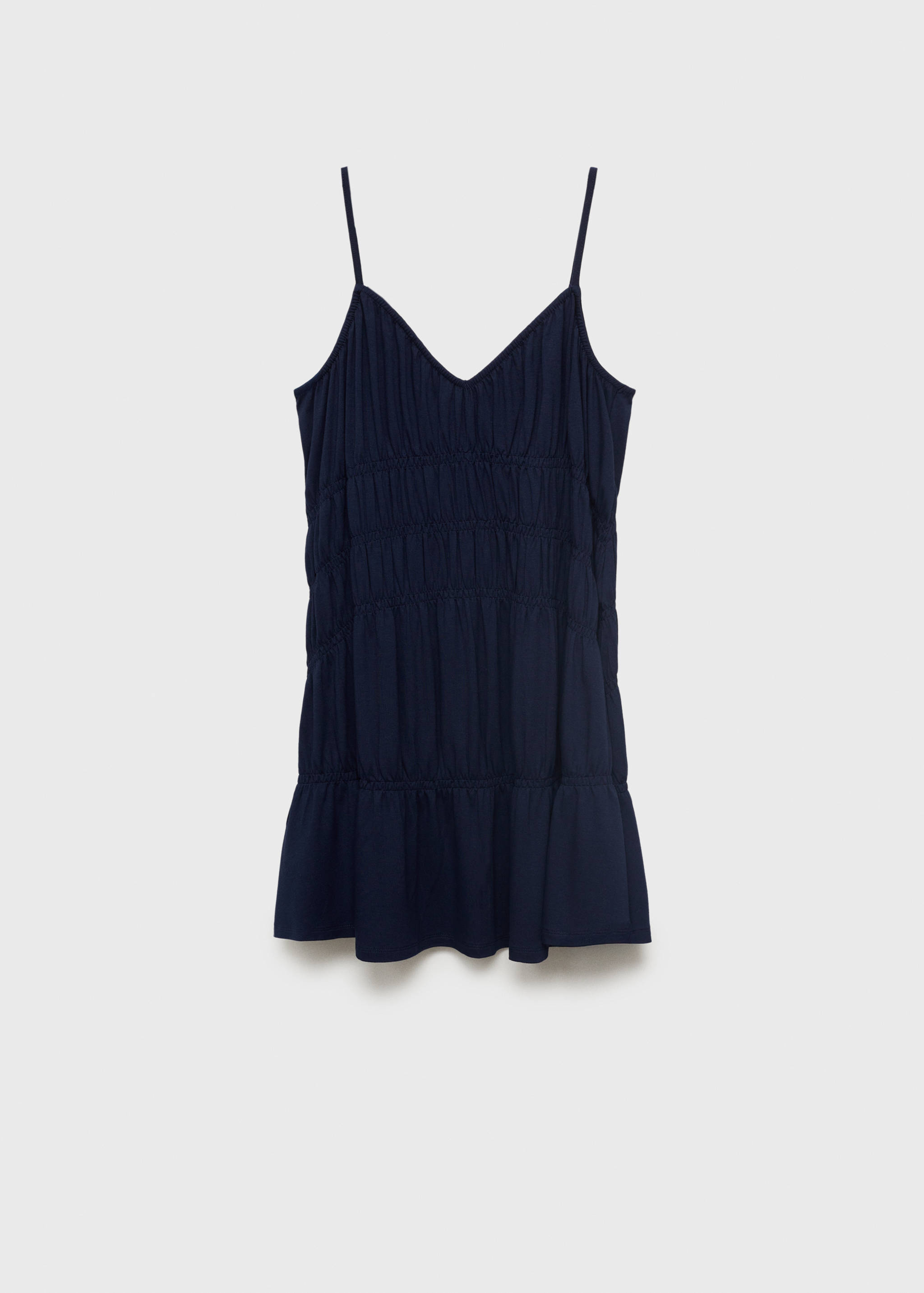 褶皱拼接短款连衣裙 - null