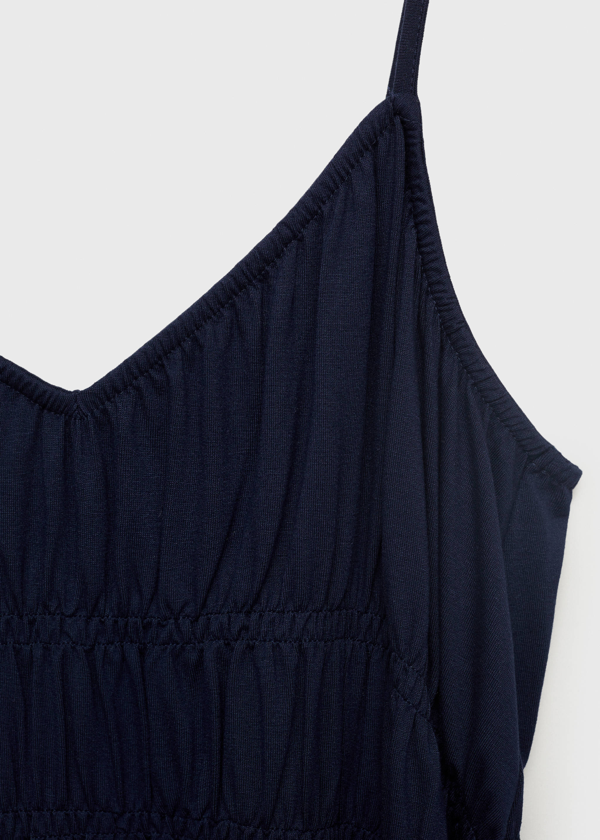 褶皱拼接短款连衣裙 - null