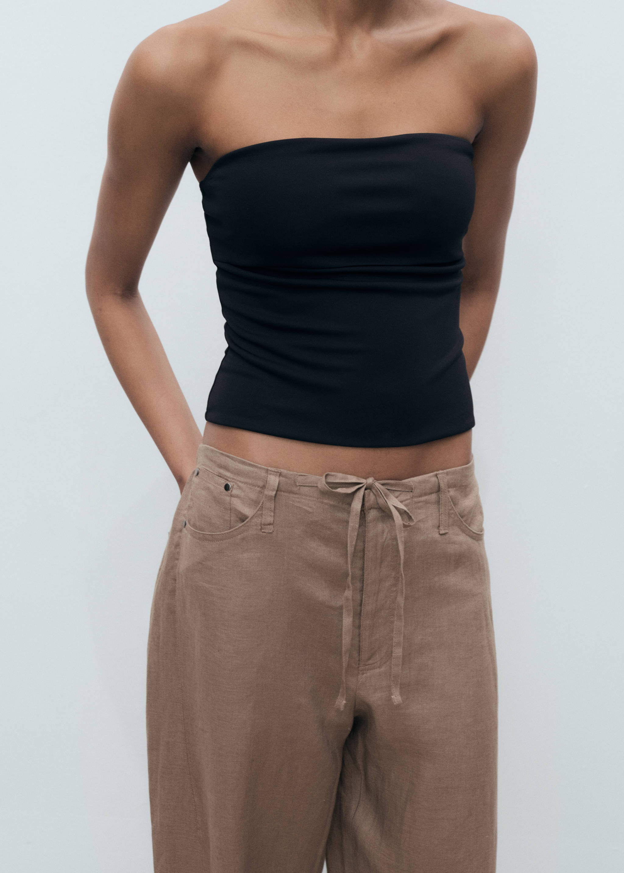 Wide leg linen trousers - Details of the article 6
