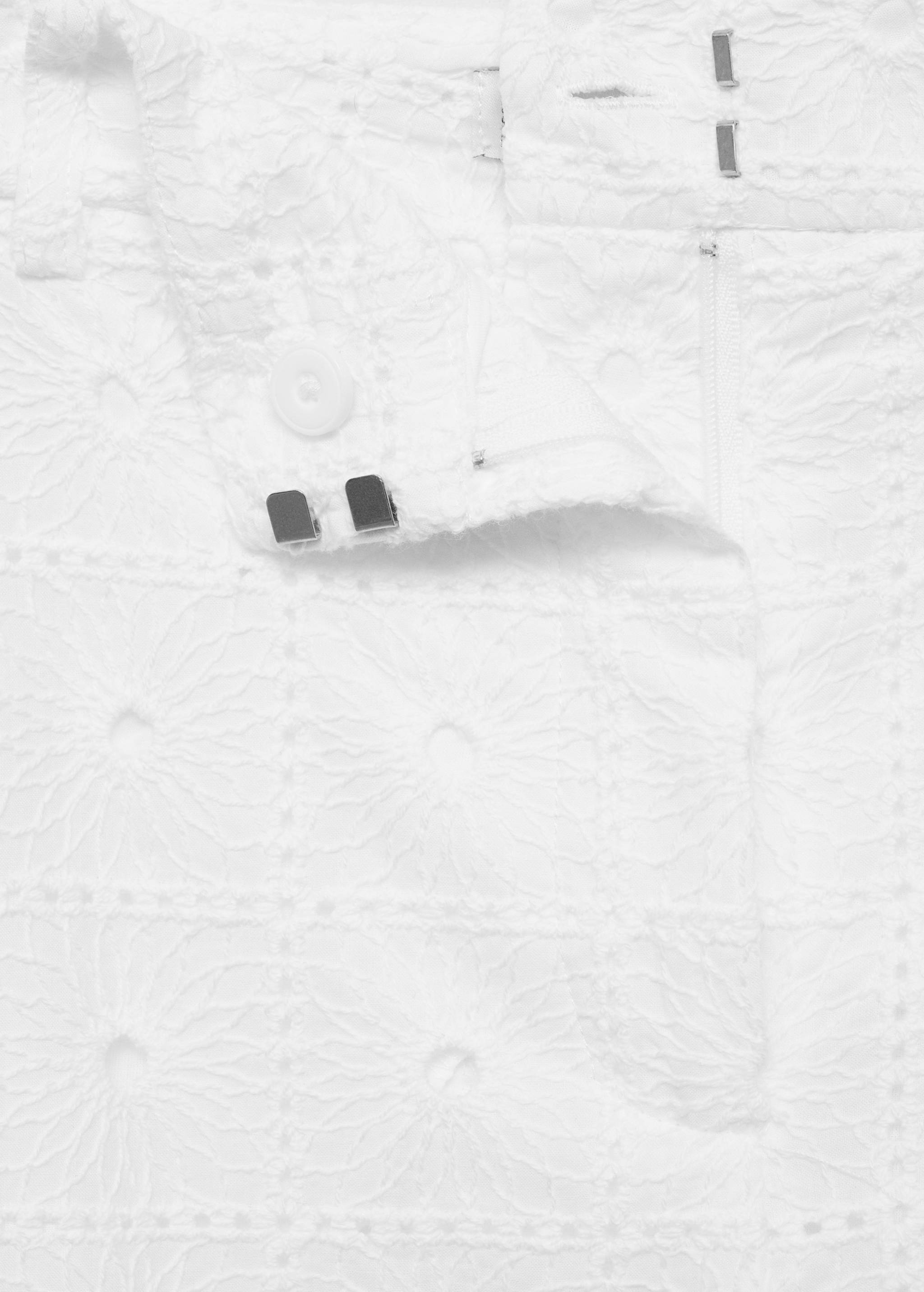 Straight-fit embroidered cotton pants - Details of the article 0