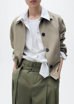 Wide leg trousers with belt — Khaki 5