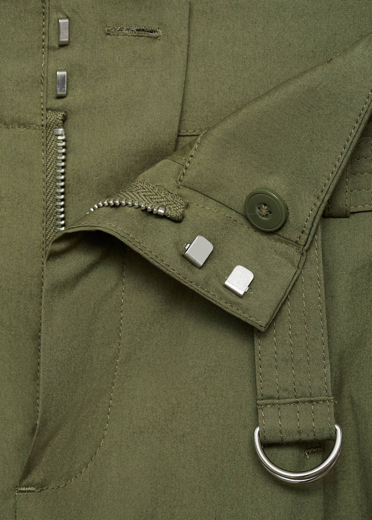 Wide leg trousers with belt — Khaki