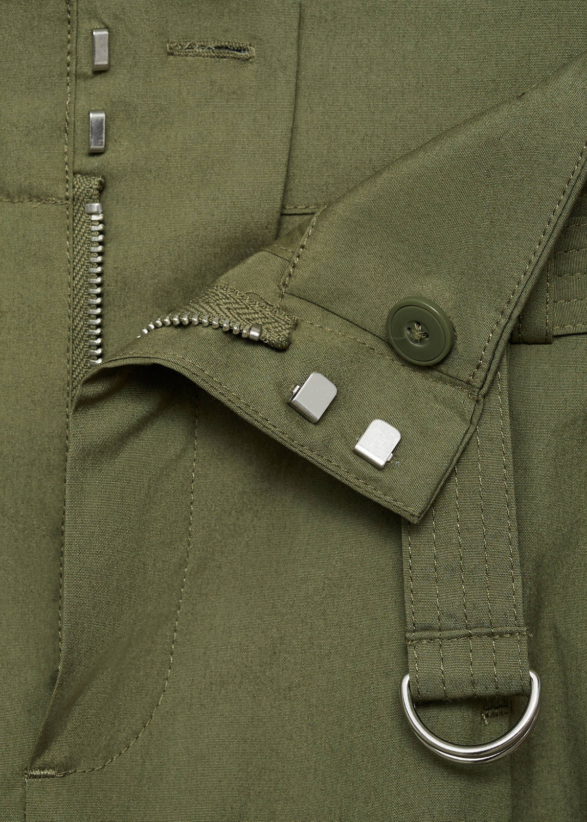 Wide leg trousers with belt — Khaki