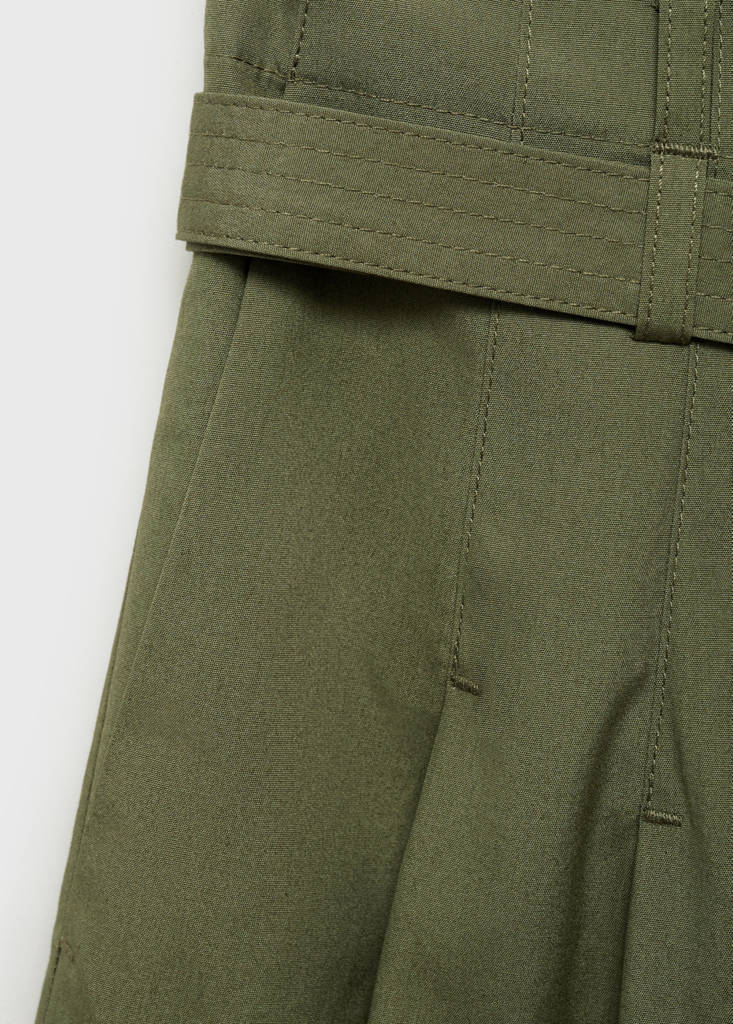 Wide leg trousers with belt — Khaki