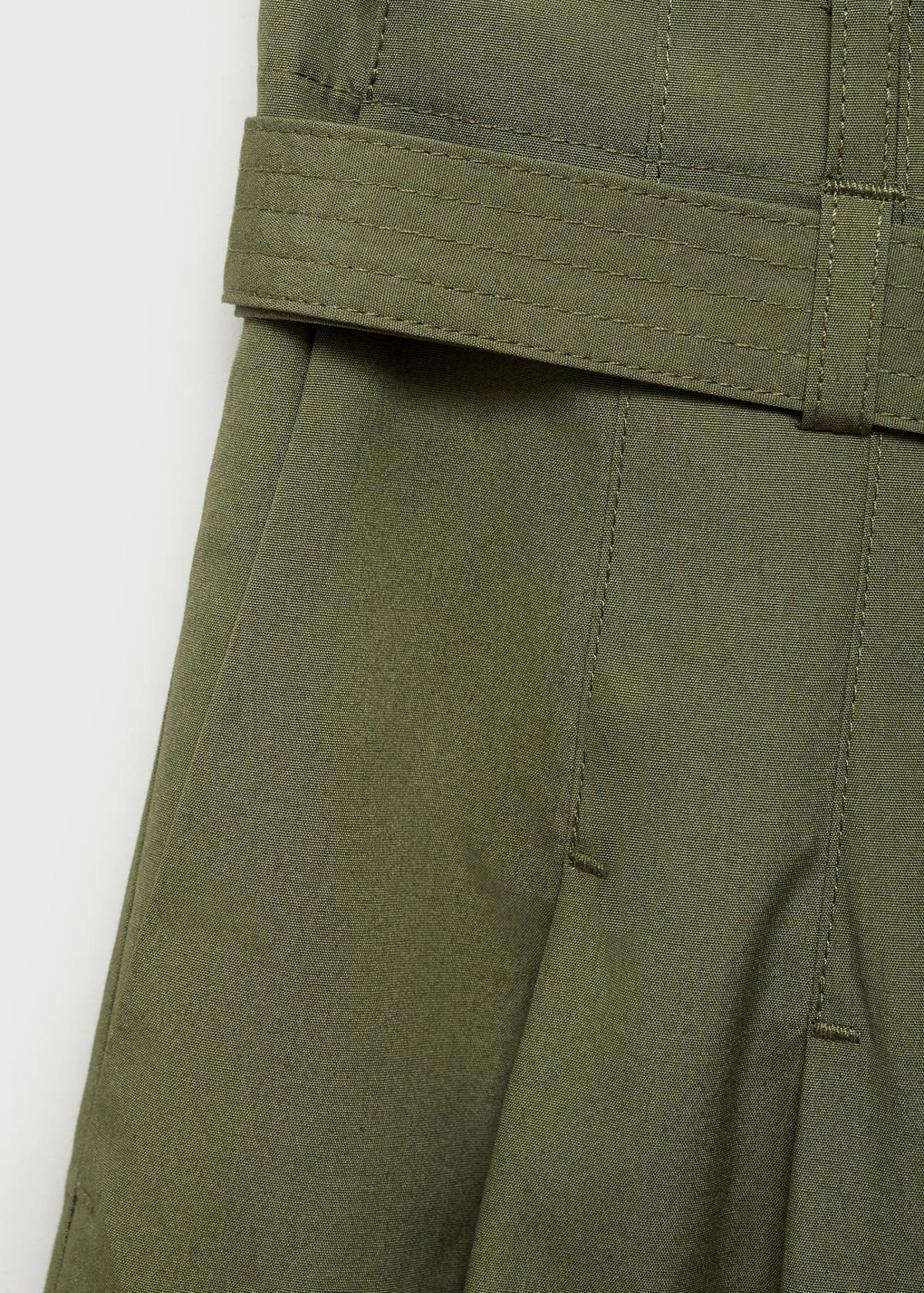 Wide leg trousers with belt — Khaki