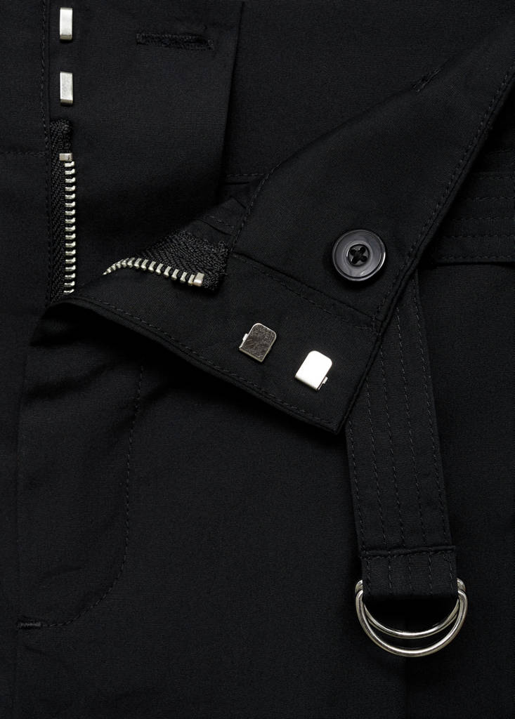 Wide leg trousers with belt — Black