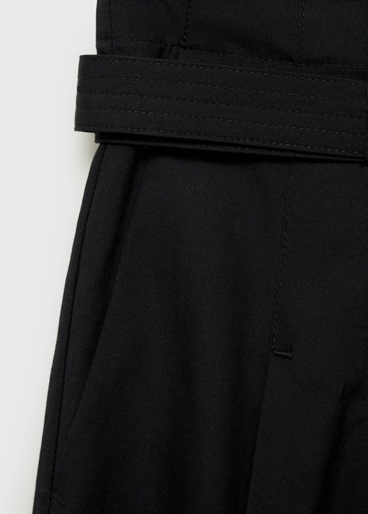 Wide leg trousers with belt — Black