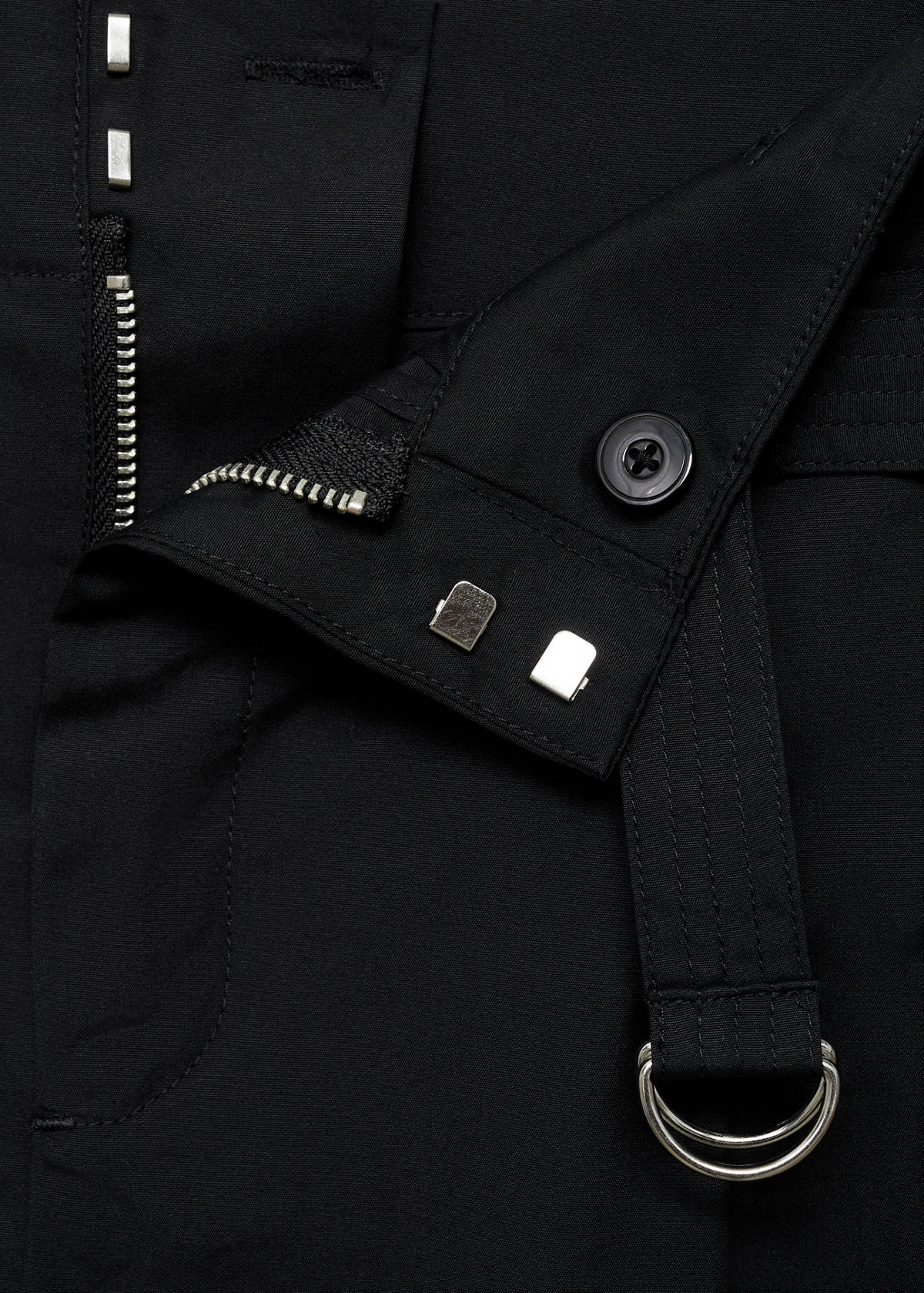 Wide leg trousers with belt — Black