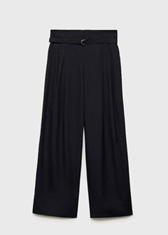 Wide leg trousers with belt — Black 7