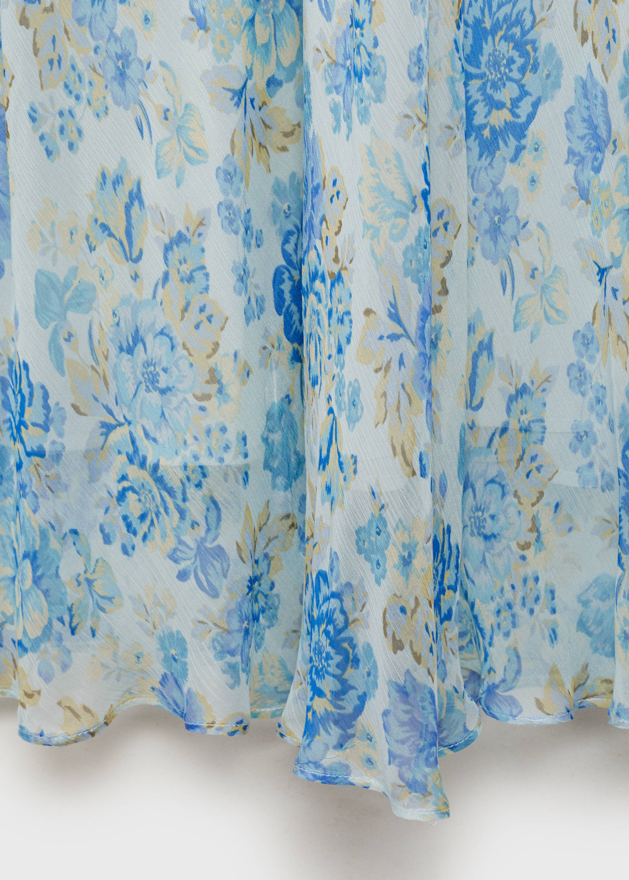 Robe midi à fleurs et manches courtes - Détail de l'article 0