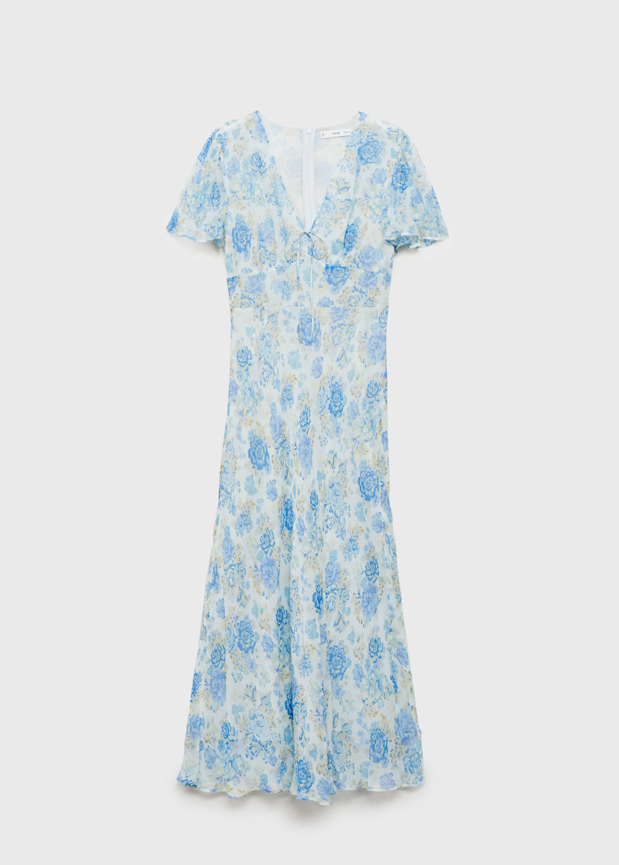 Short-sleeved floral midi dress - Article without model