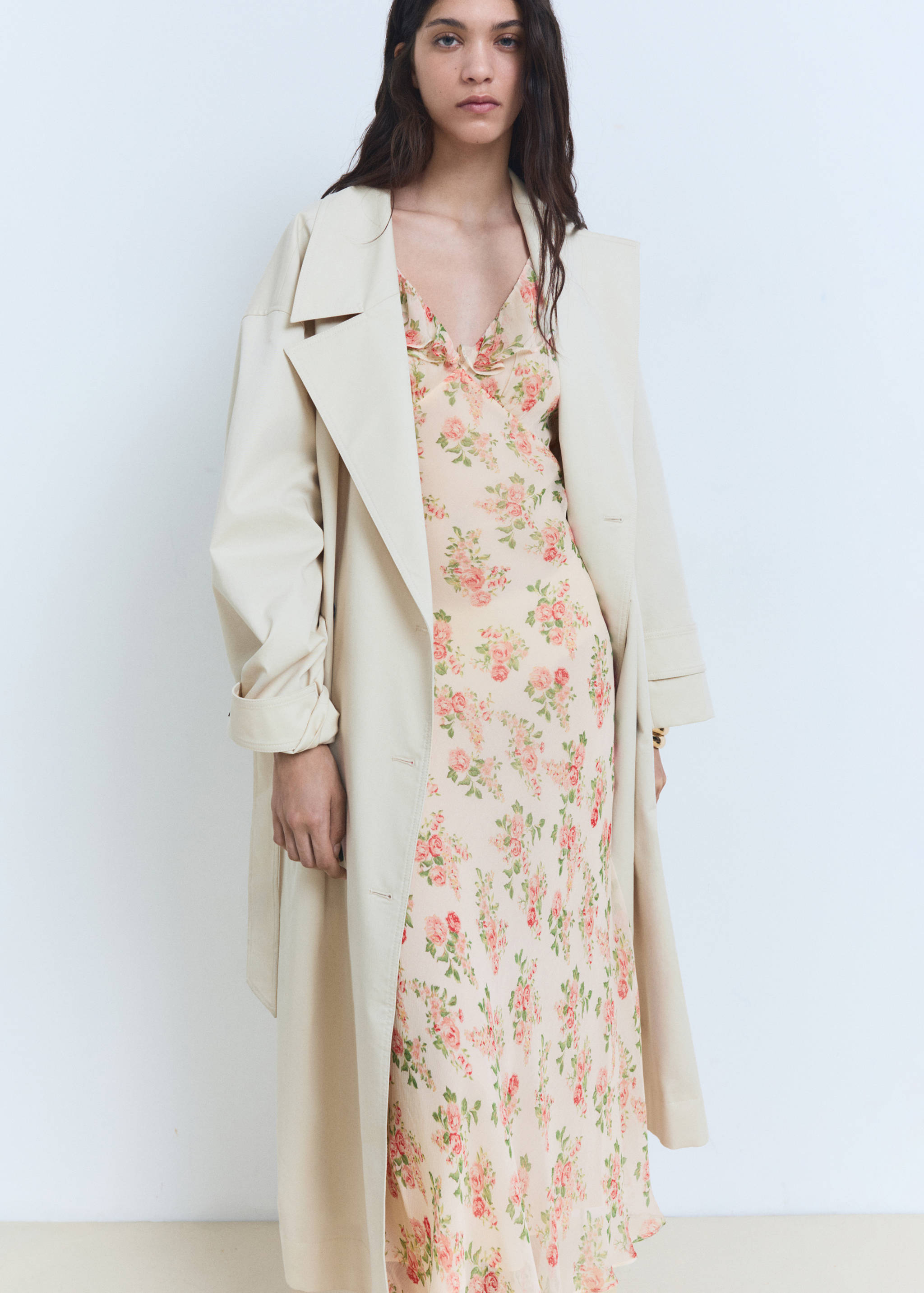 Floral midi-dress with bow - Details of the article 2