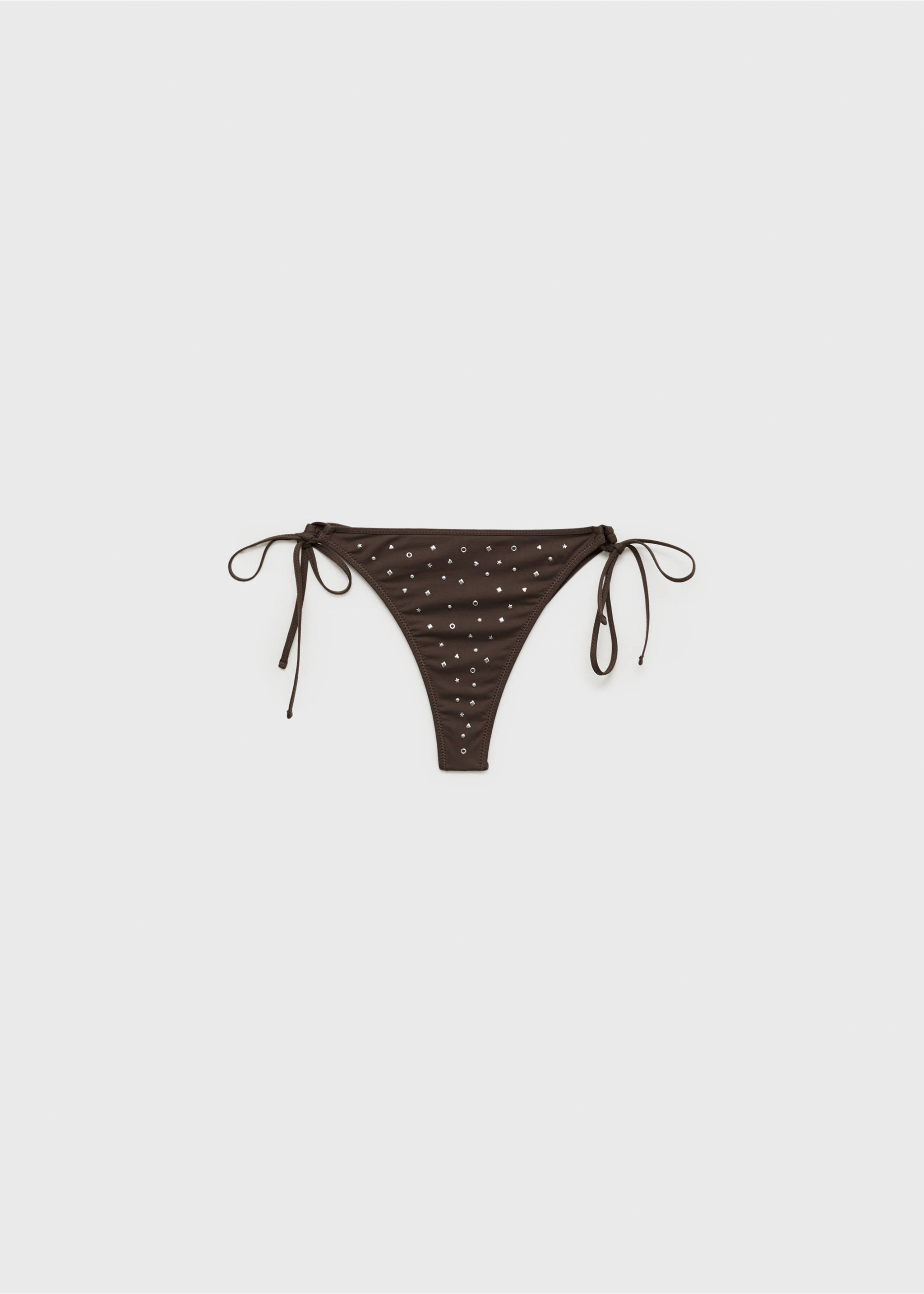 Braguita bikini adornos metálicos - Artículo sin modelo, Chocolate. Ref: 87019214-00.