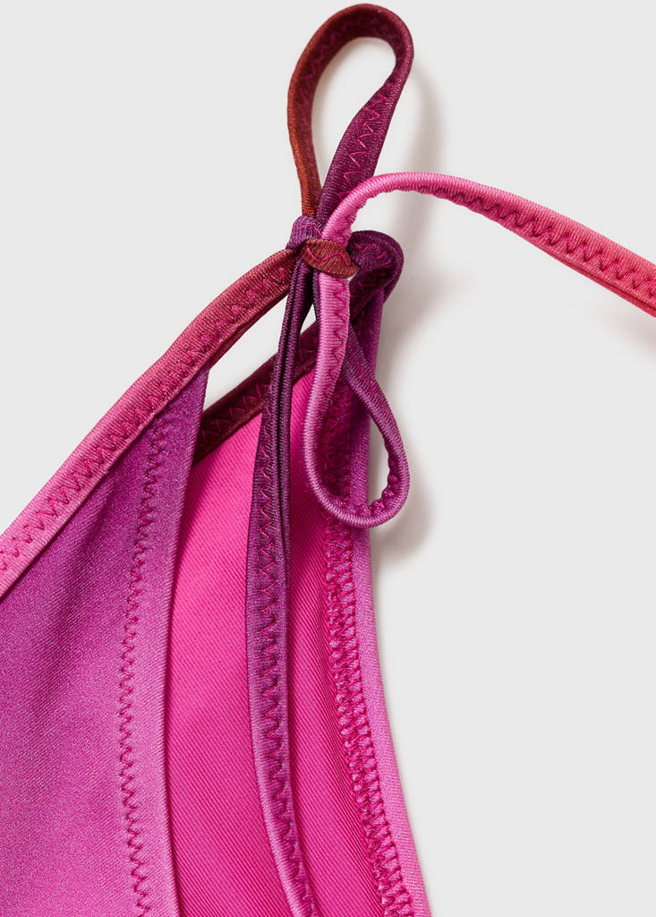 Gradient bikini bottom with a shiny finish — Fuchsia