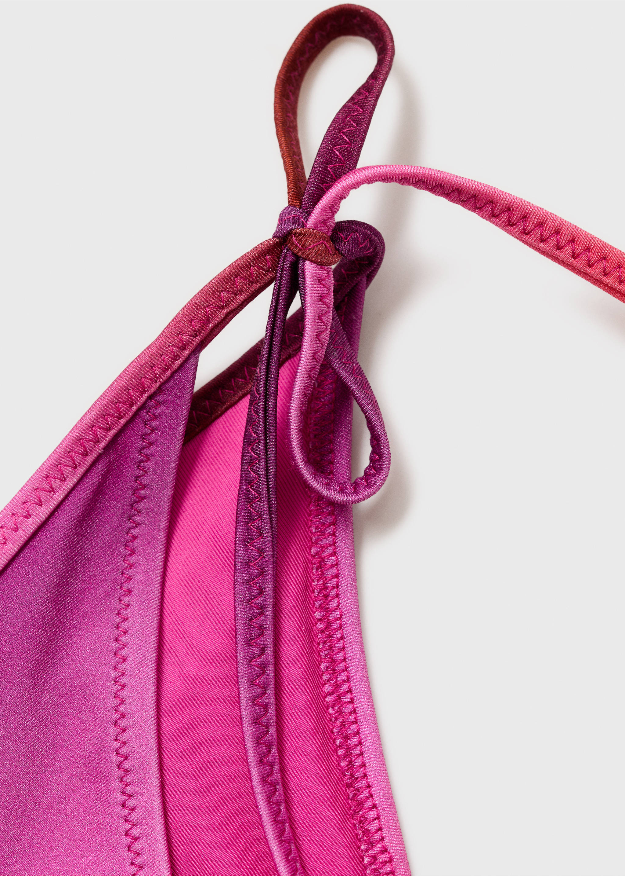 Braguita bikini degradado acabado brillante - Detalle del artículo 8, Fucsia. Ref: 87019217-00.