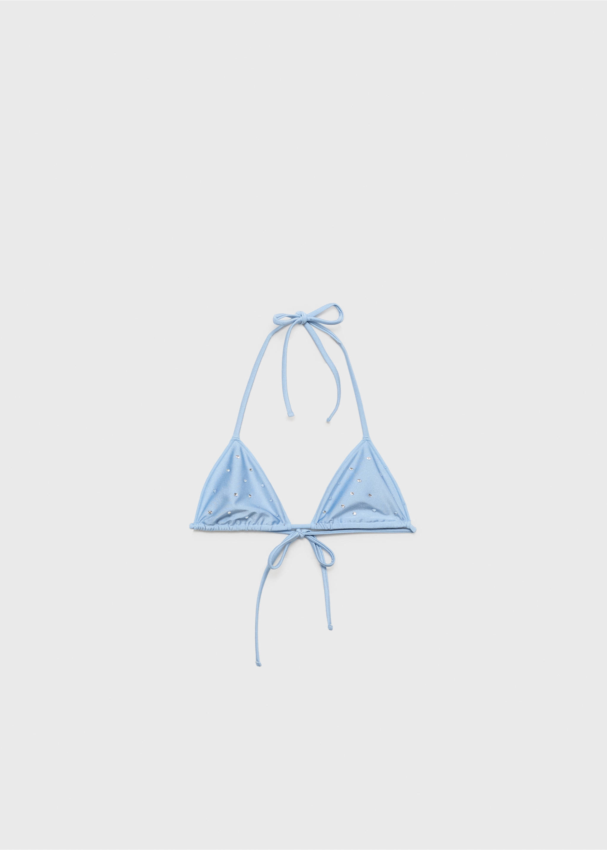 Strass taşlı bikini üstü - Modelsiz ürün, Gök Mavisi. Ref: 87019220-00.
