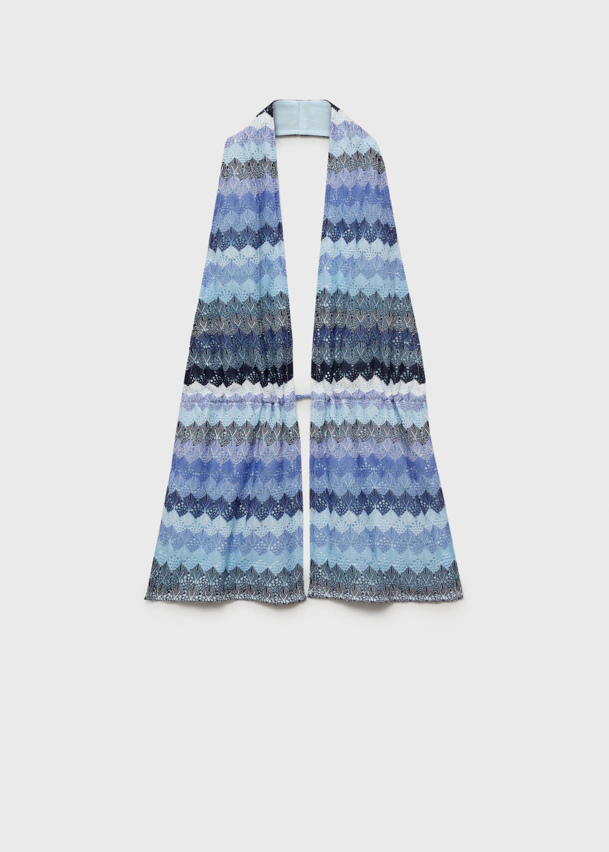 Zig-zag knitted top with lace pattern - Article without model