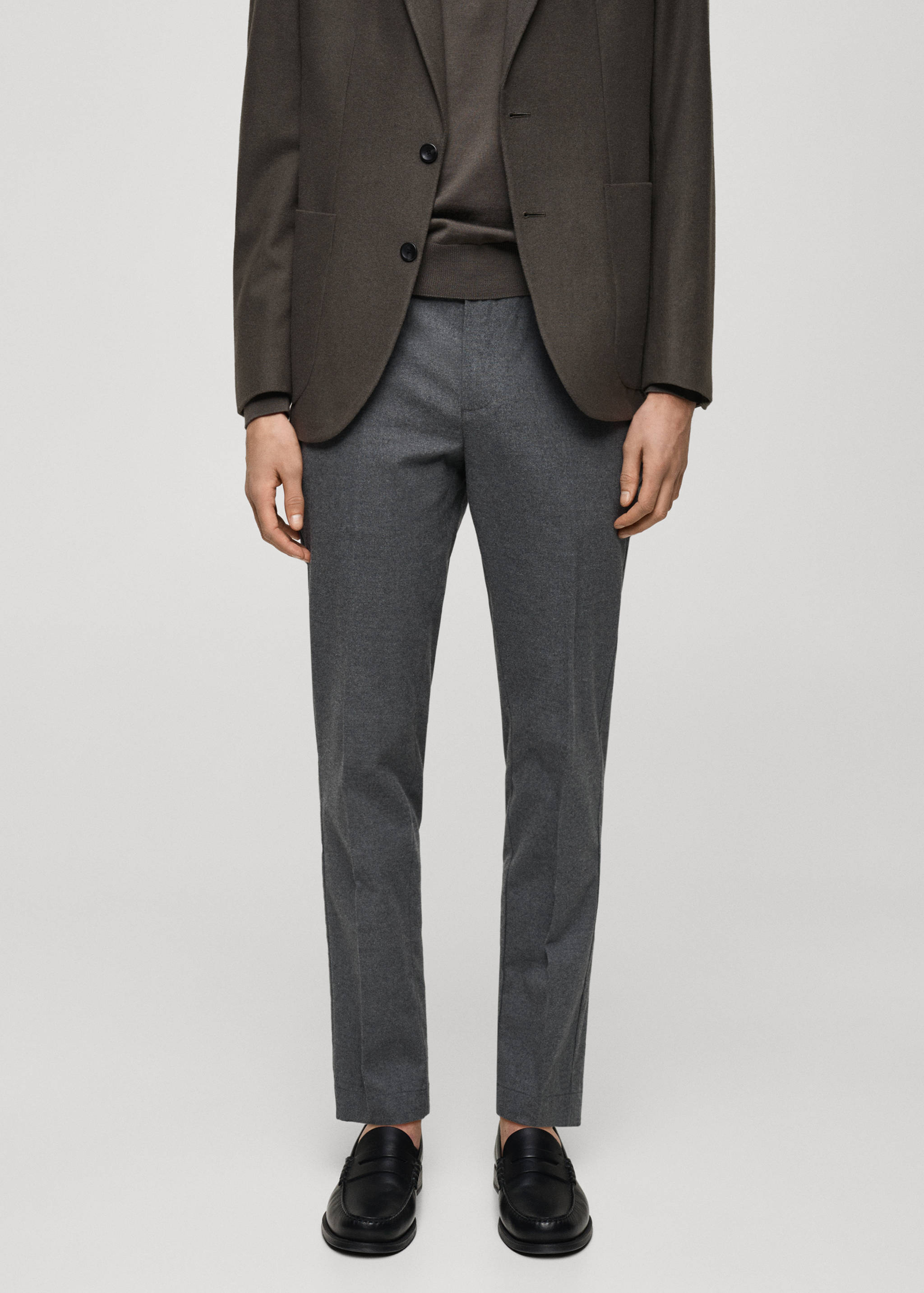 Pantalons franel·la regular fit - Pla mig