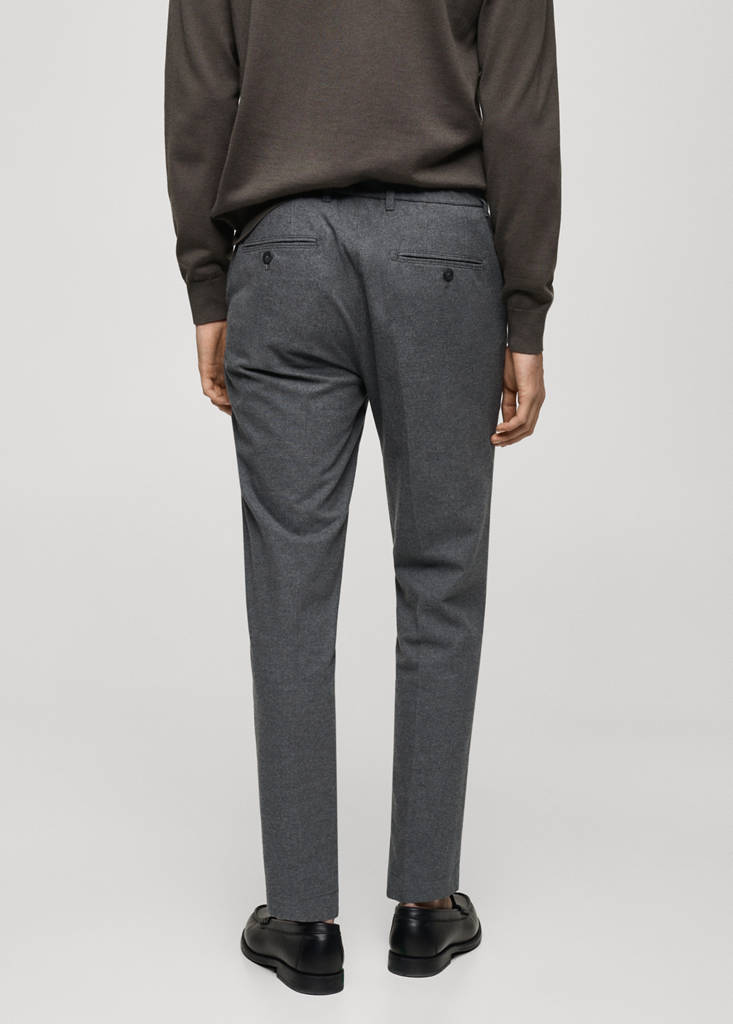 Regular-fit flannel trousers — Light Heather Grey