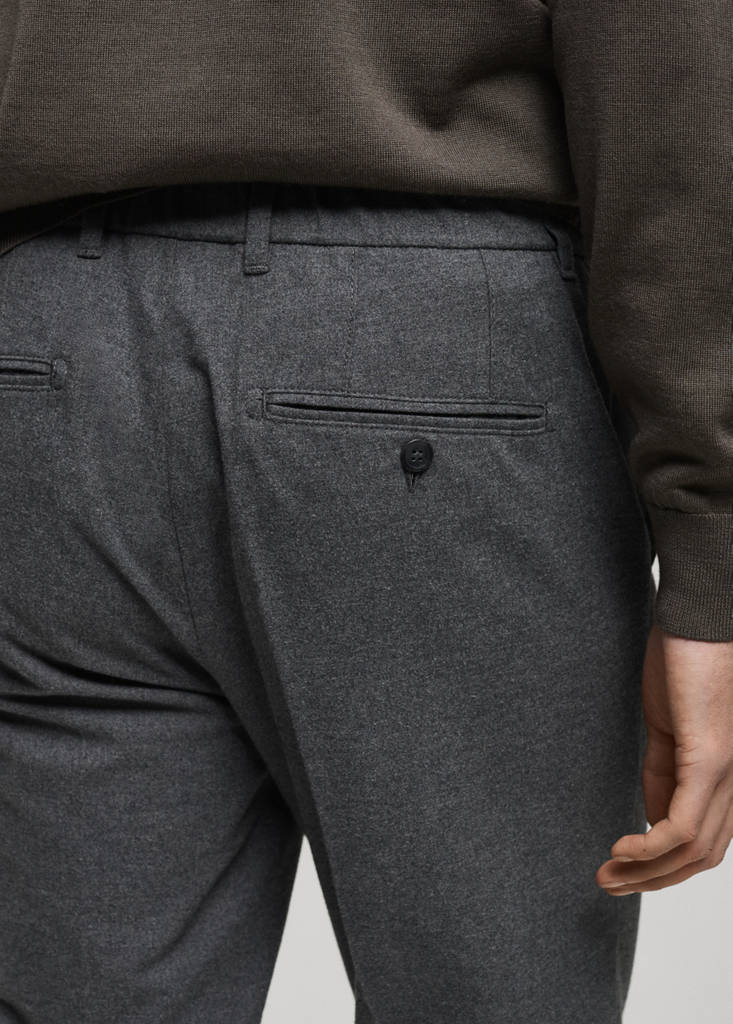 Regular-fit flannel trousers — Light Heather Grey