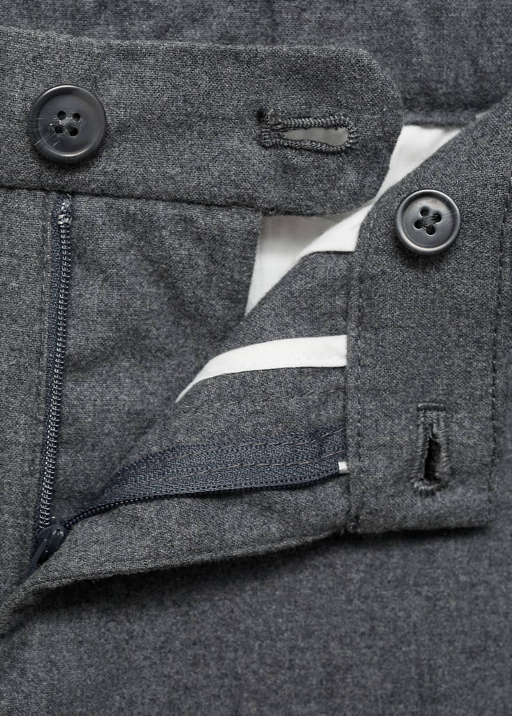 Regular-fit flannel trousers — Light Heather Grey