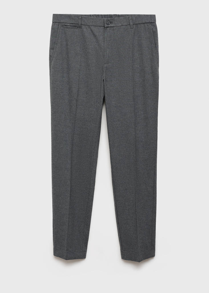 Regular-fit flannel trousers — Light Heather Grey