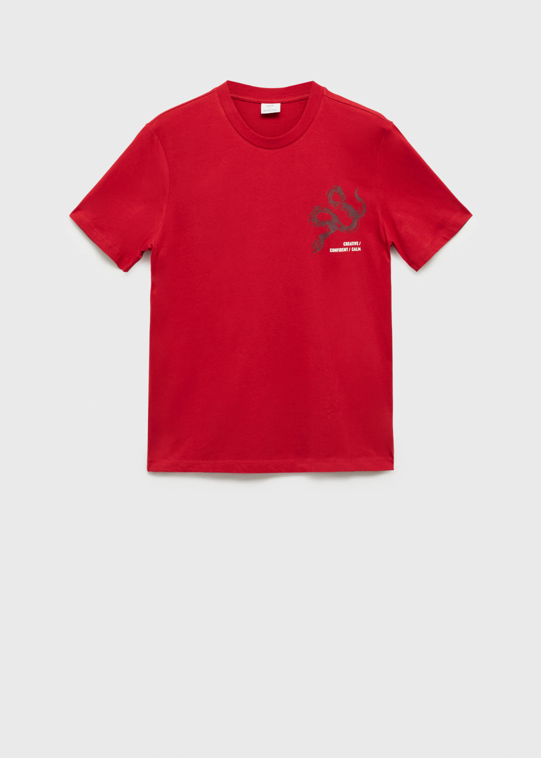 100% cotton slim-fit t-shirt with combined print - Article without model