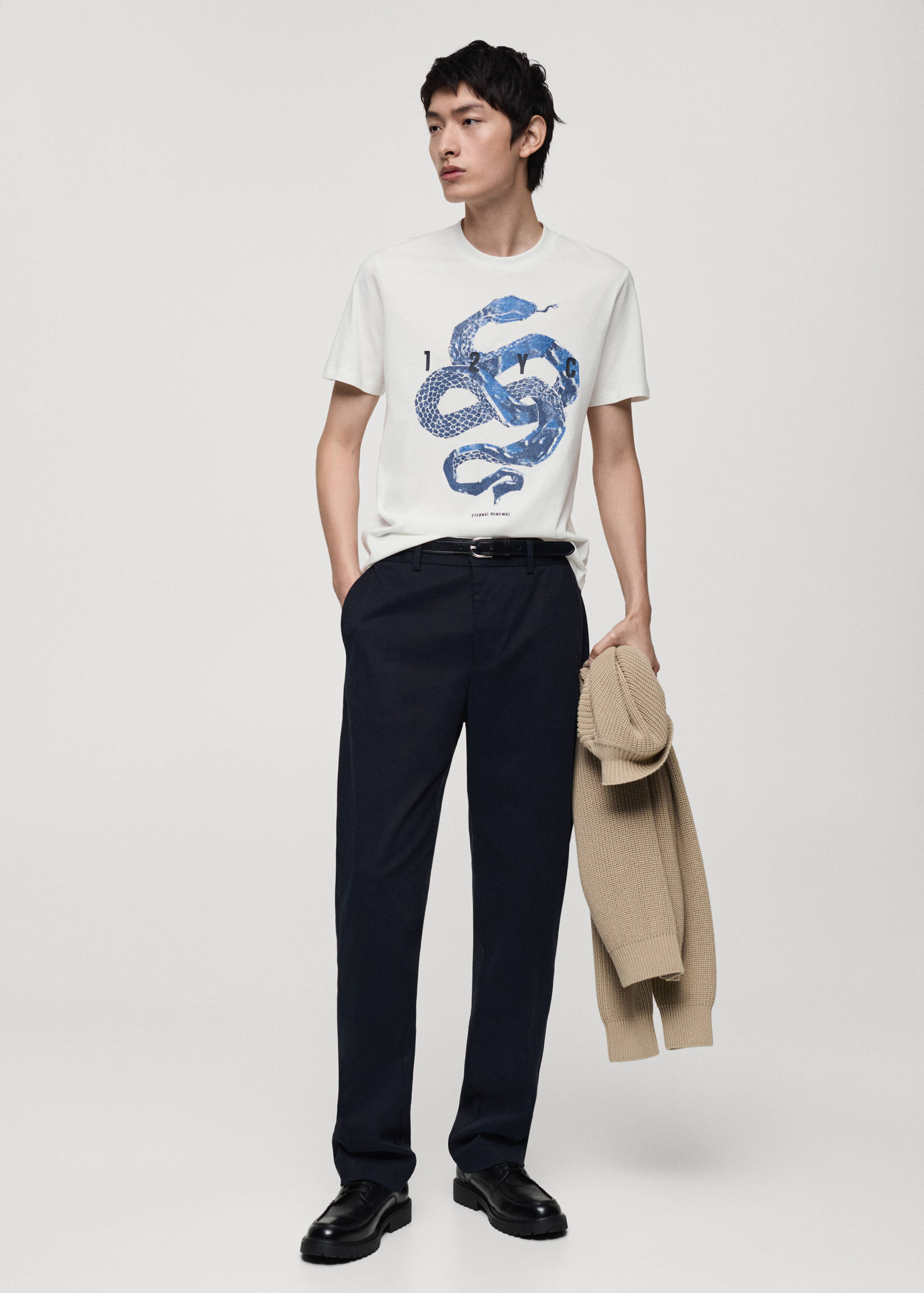 100% cotton t-shirt with front graphic print - Plan général