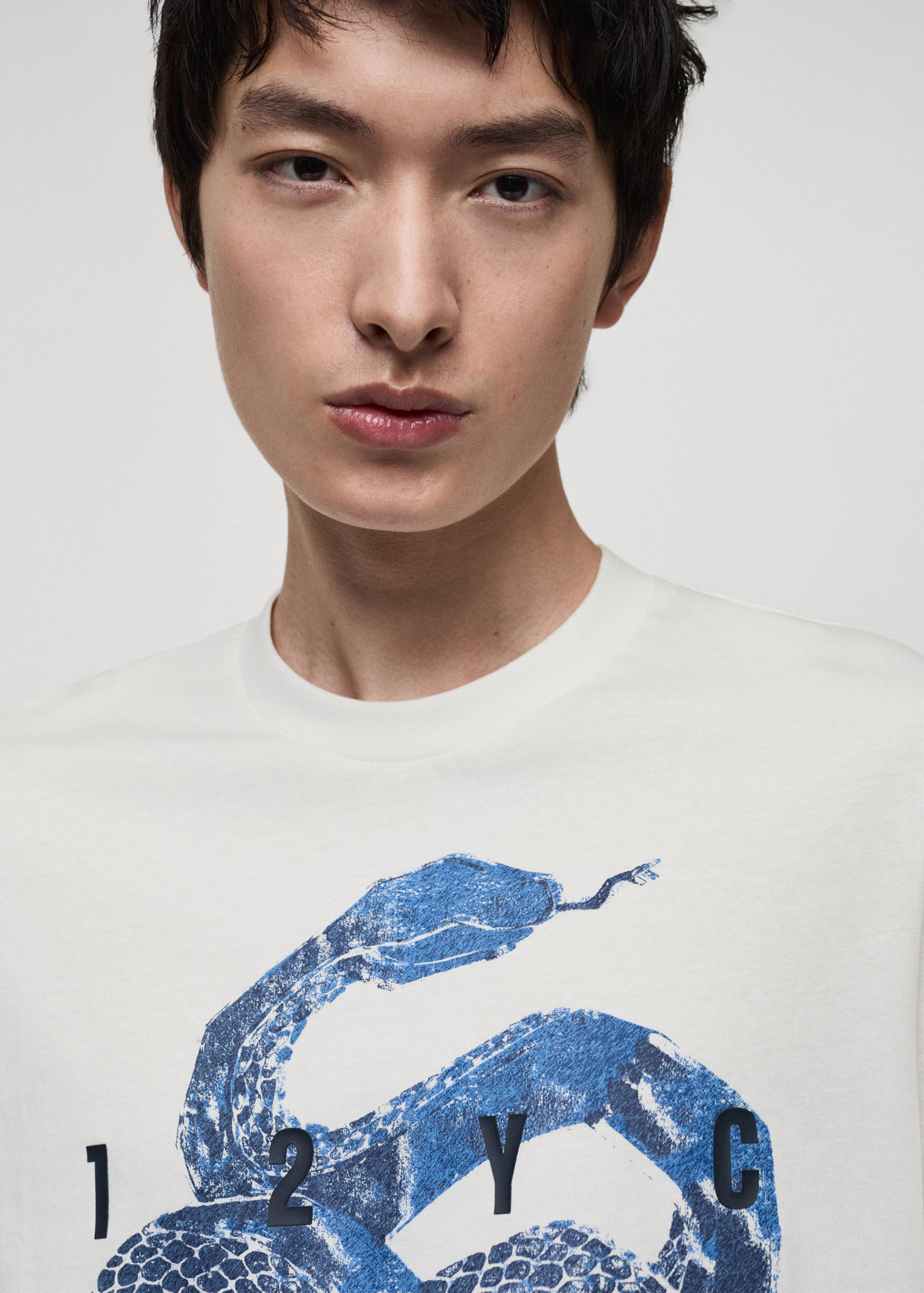 100% cotton t-shirt with front graphic print - Verso de l’article