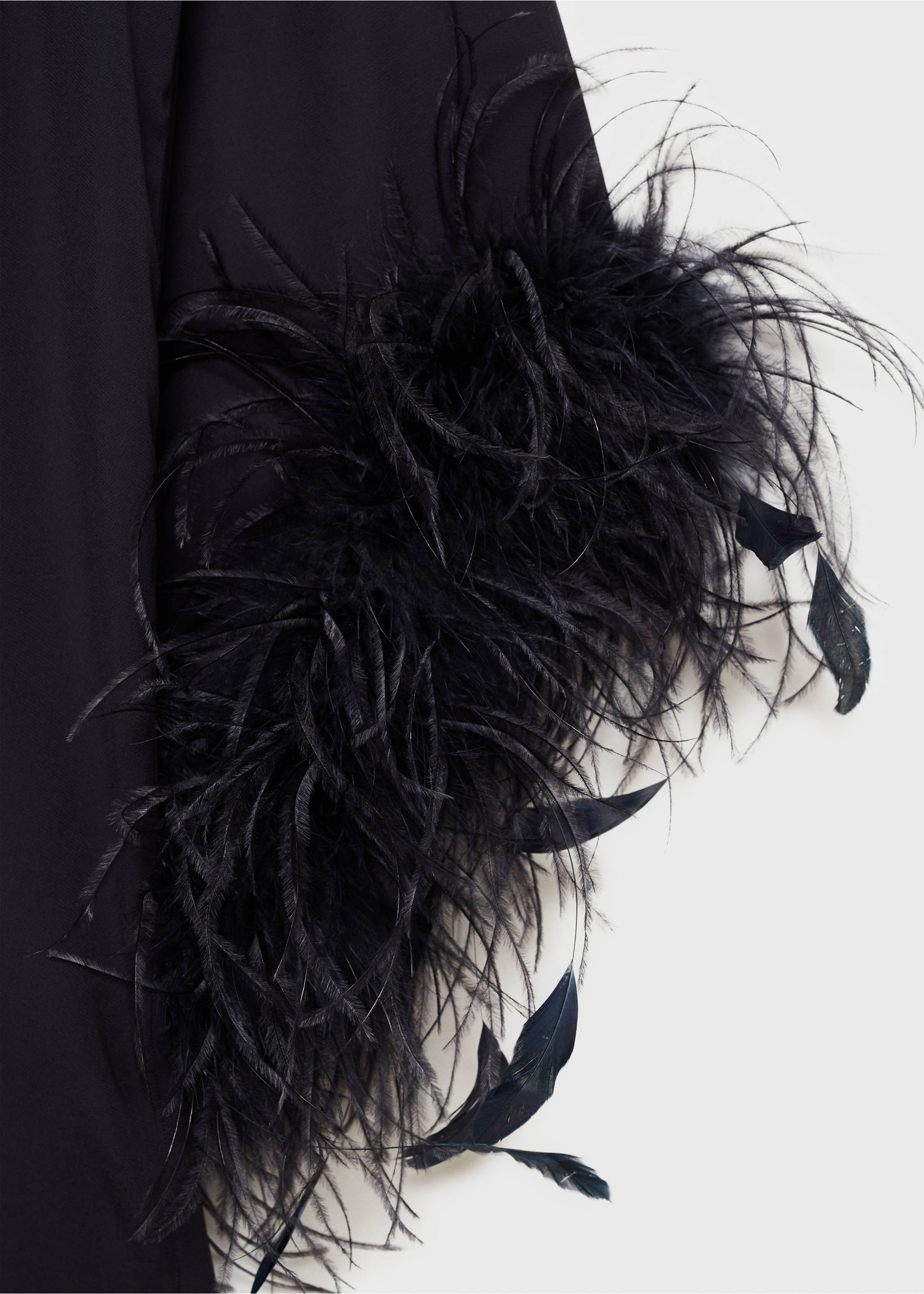 Semi-transparent feather dress - Details of the article 0, Night Blue. Ref: 87020274-00.