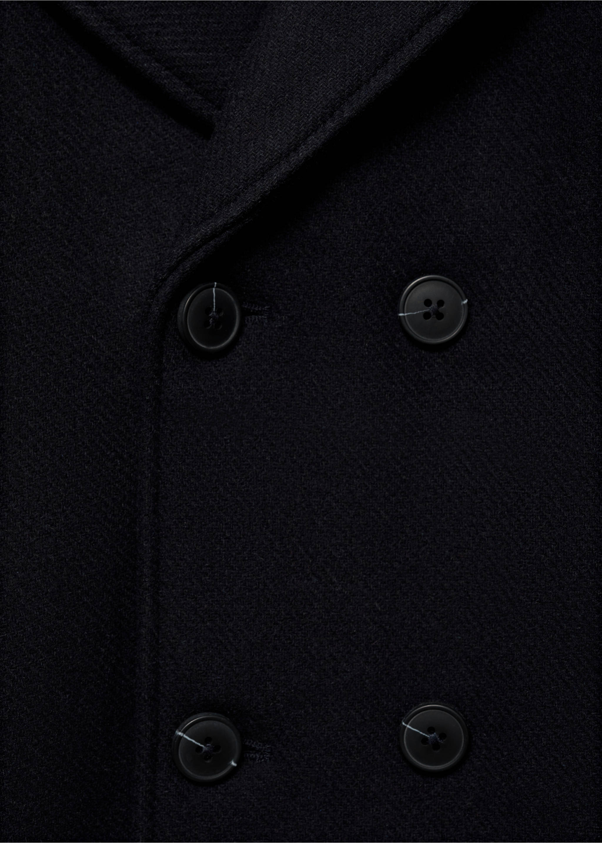 Manteau laine boutons - Détail de l'article 0, Bleu marine foncé. Ref: 87020288-00.