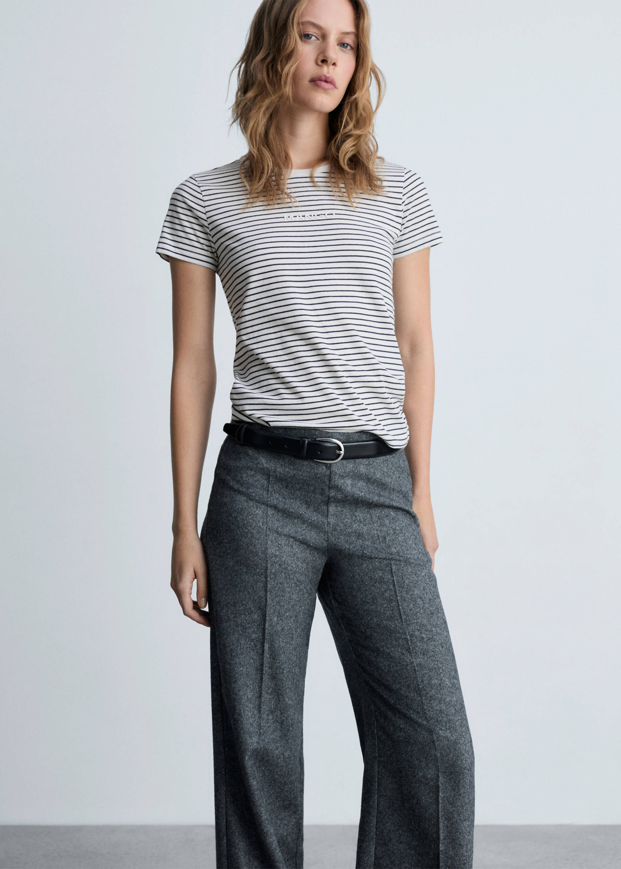 Striped logo T-shirt - Medium plane