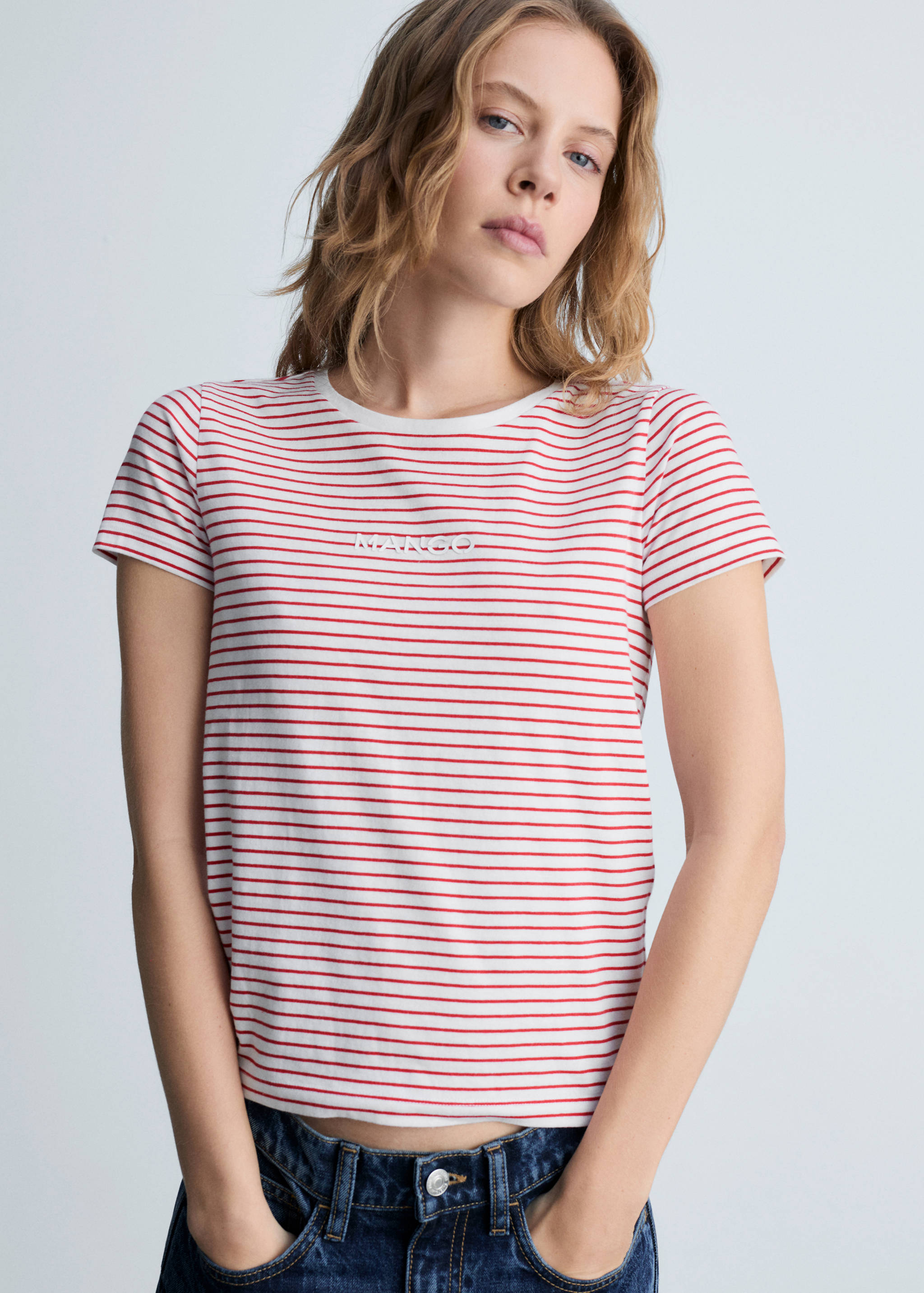 Striped logo T-shirt - Medium plane