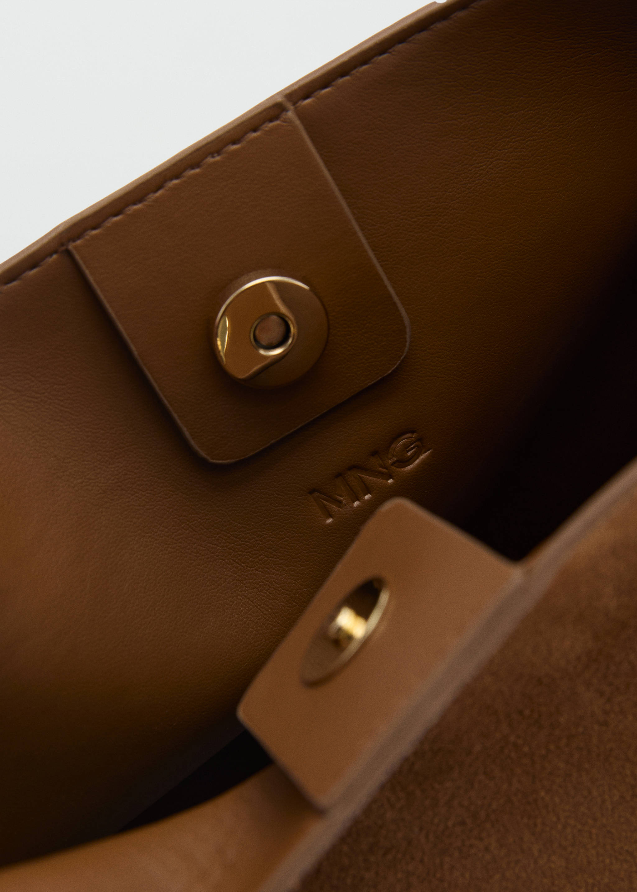 Carteira shopper míni de pele croûte - Pormenor do artigo 3